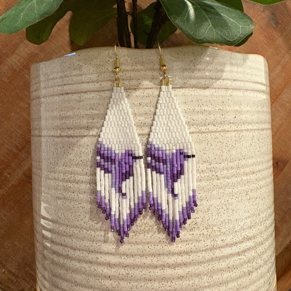 Jewelry - Beaded Hummingbird Earrings